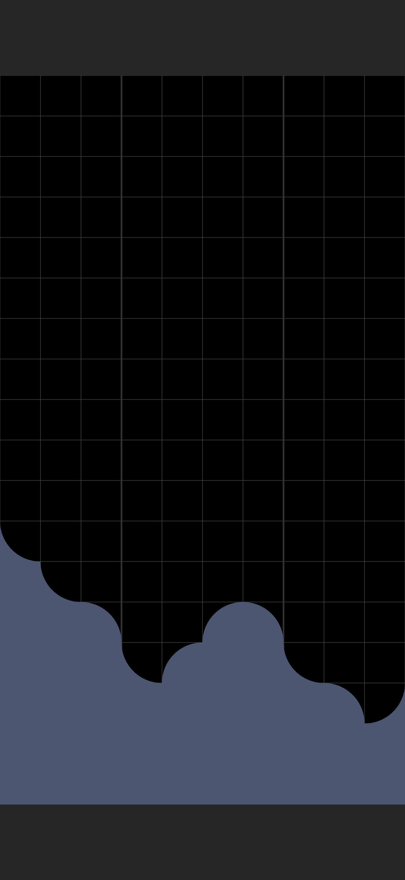 Phase 1: a smooth curved skyline carved across the board, solid beneath the surface and empty above, with no vertical seams.